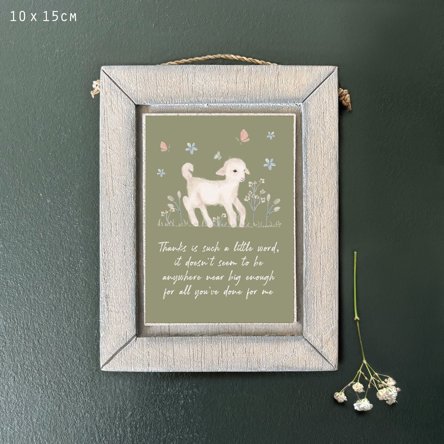 East of India Meadow Friends Lamb Wooden Sign