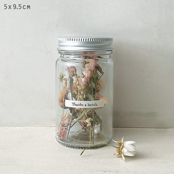 East of India Dried Flowers In Jar Thanks A Bunch