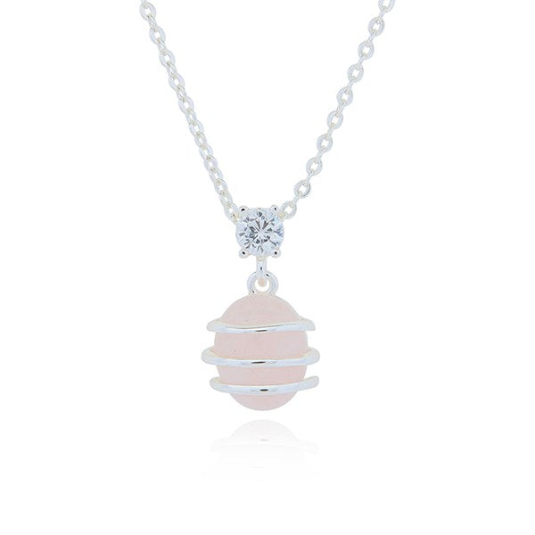 Coiled Necklace Rose Quartz