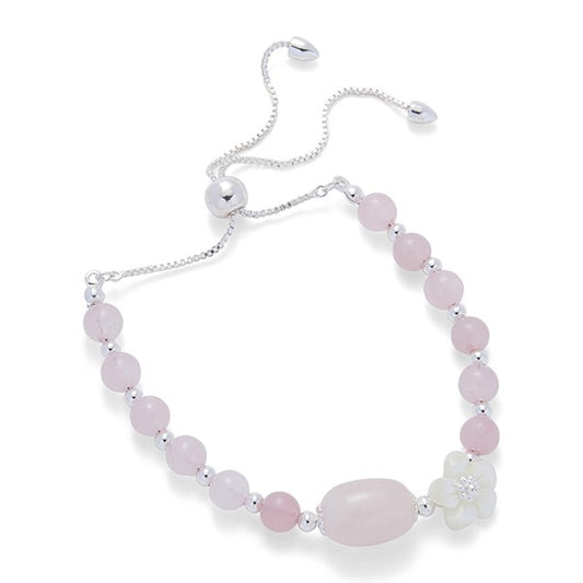 Rose Quartz Mother Of Pearl Friendship Bracelet