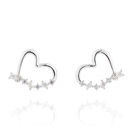 Open Heart Sparkly Earrings