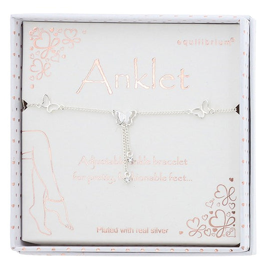 Silverplated Butterfly Anklet