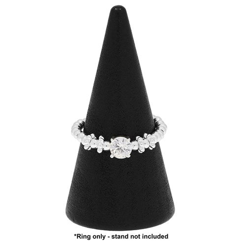 Stackable Silver Plated Ring Solitaire