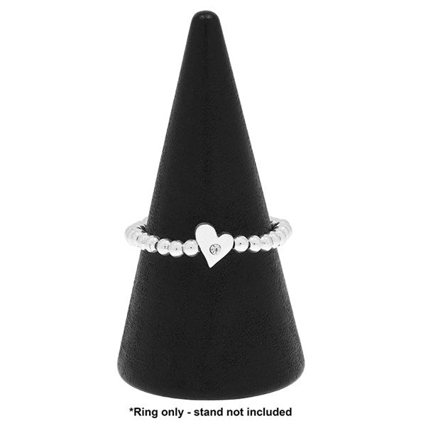 Stackable Silver Plated Ring Heart