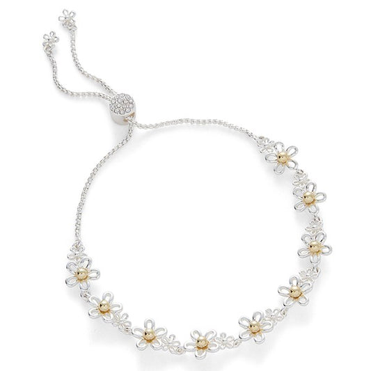 Filigree Two Tone Daisy Bracelet