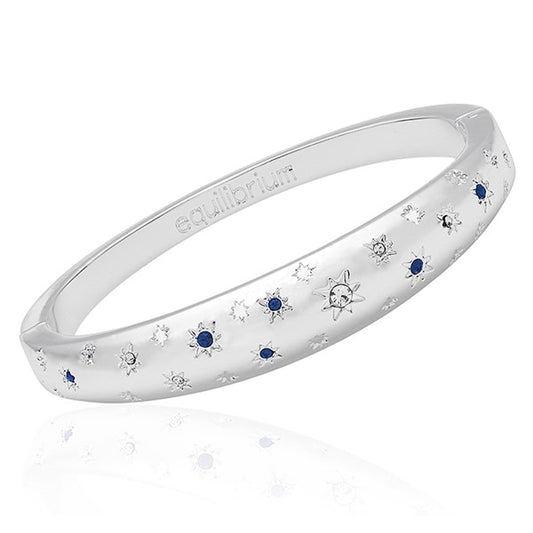 Sparkle Stars Silver Plated Bangle Blue