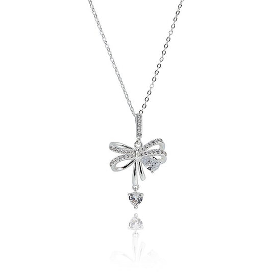 Eternal Bow Silver Plated Necklace