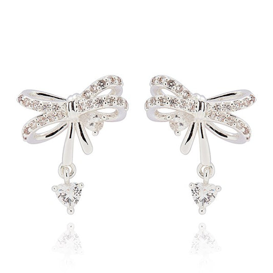 Eternal Bow Glam Silver Plated Earrings