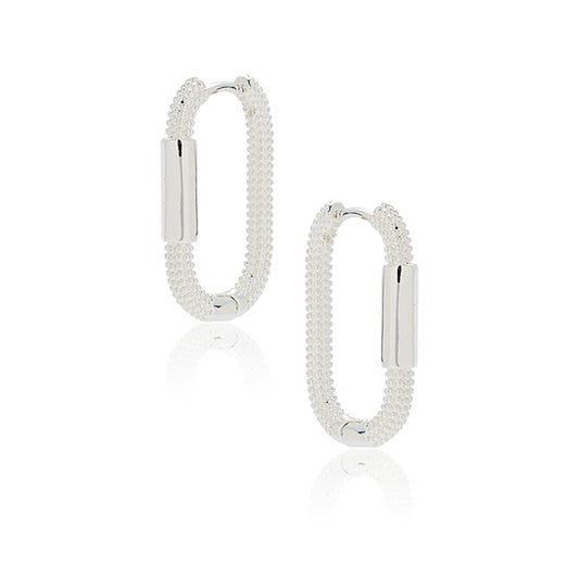 Cord Effect Modern Silver Plated Earrings