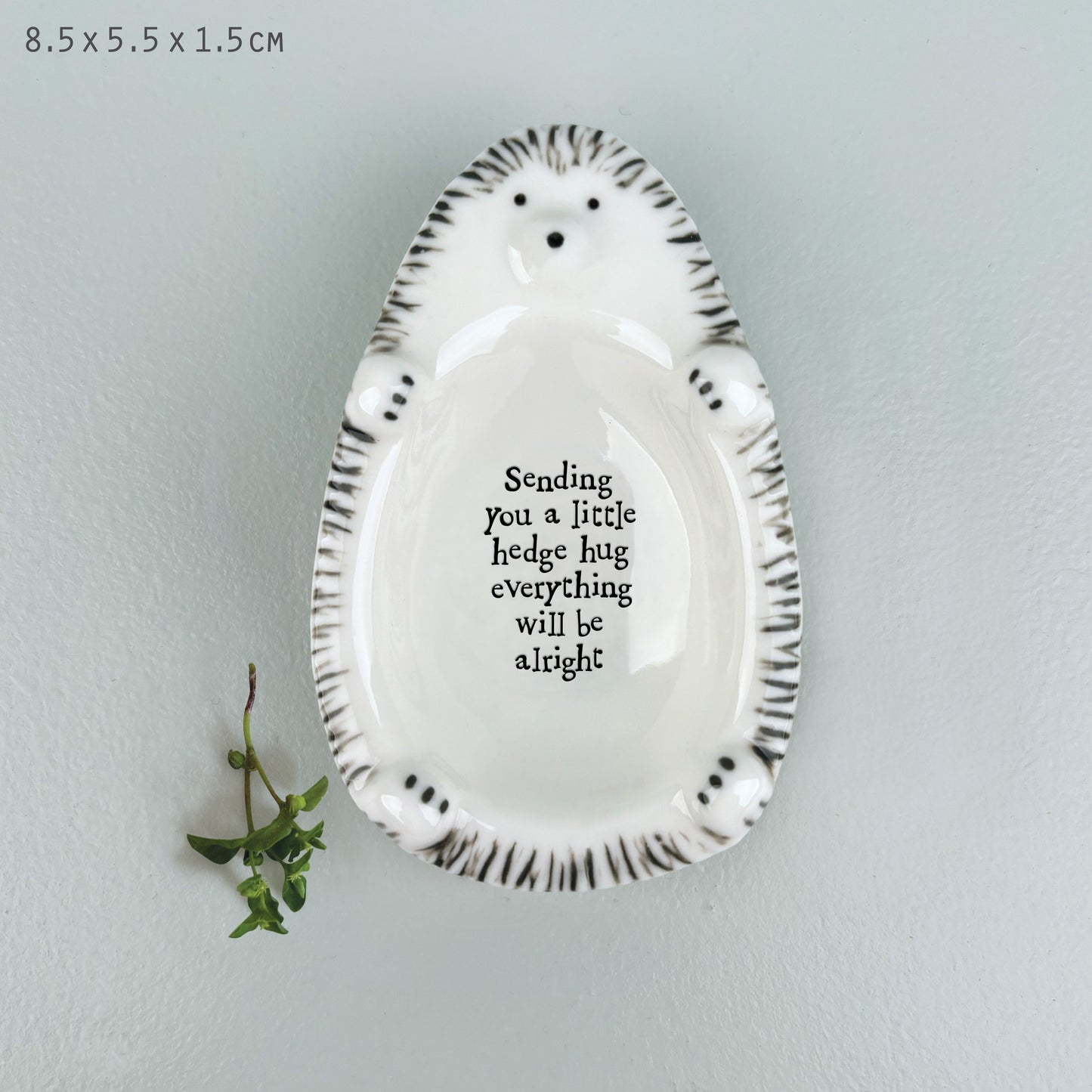 East of India Hedgehog Flat Dish Sending You A Hedge Hug