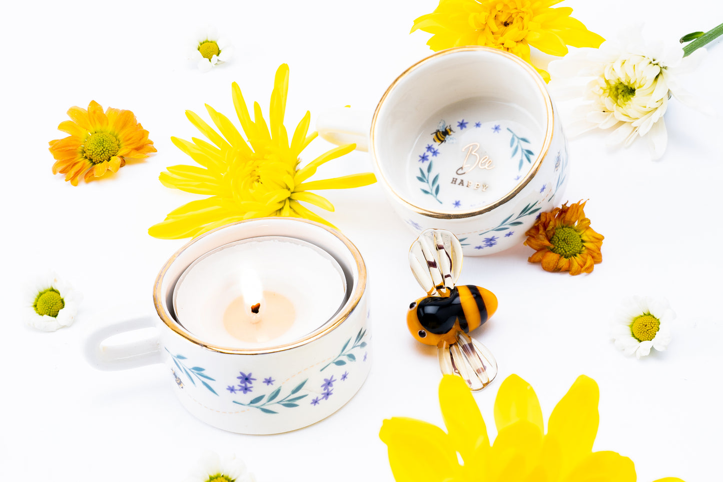 Bee Happy Tealight Holder/Trinket Dish