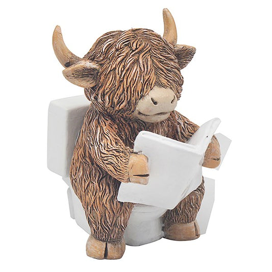 Highland Cow Sitting On Loo Ornament