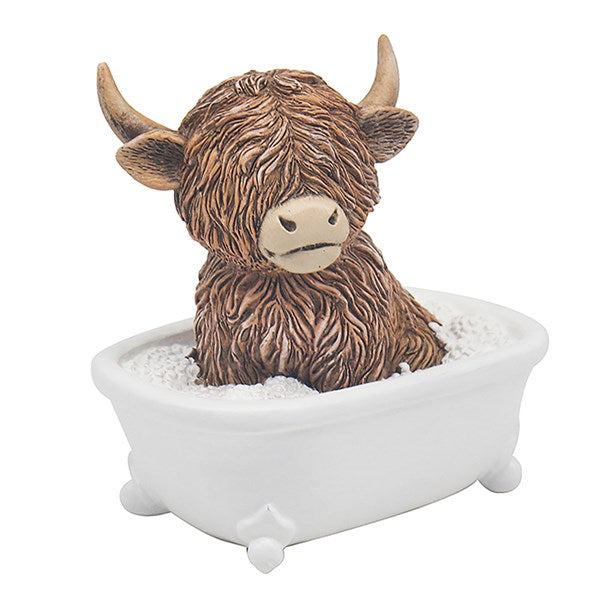 Highland Cow In Bath Ornament