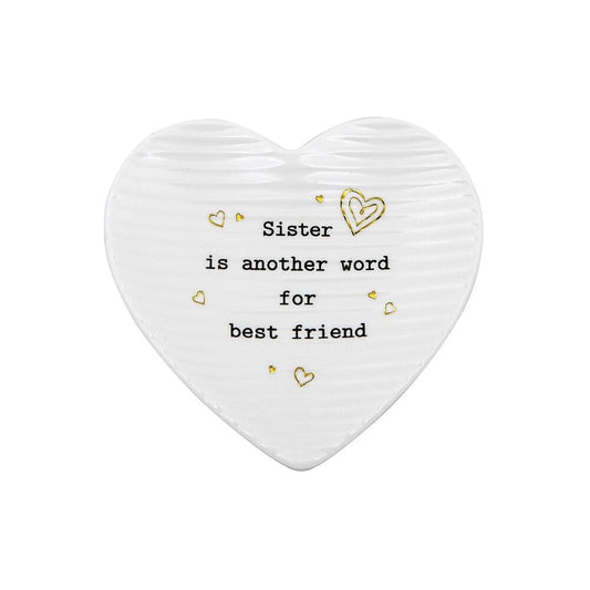 Thoughtful Words Heart Trinket Tray Sister