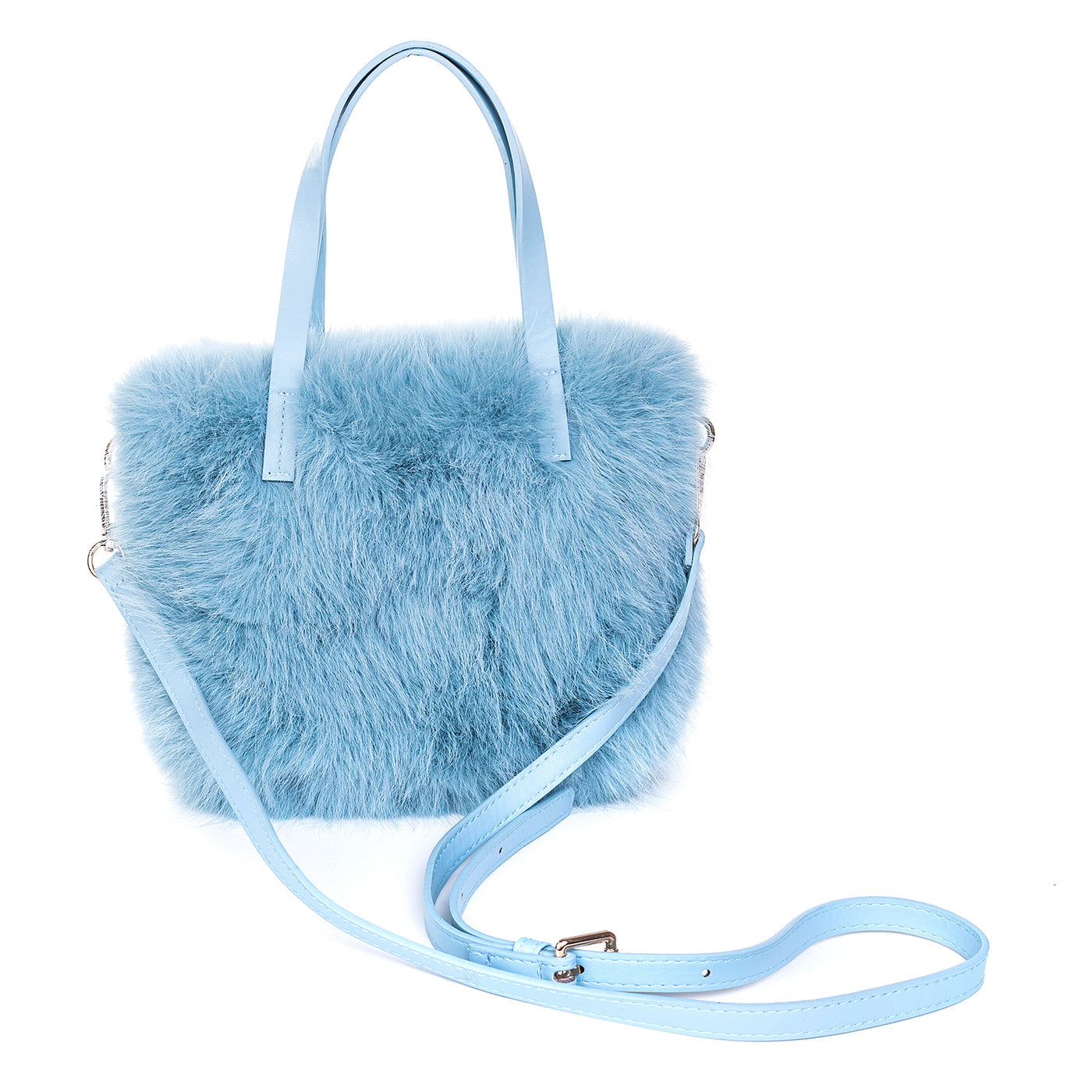 Faux Fur Bag Ice Blue