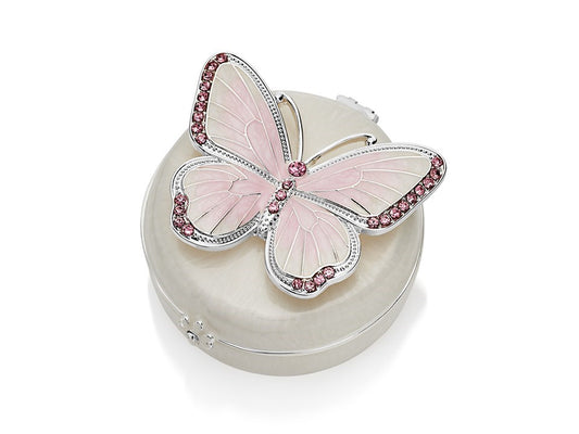 Pink Butterfly Trinket Box