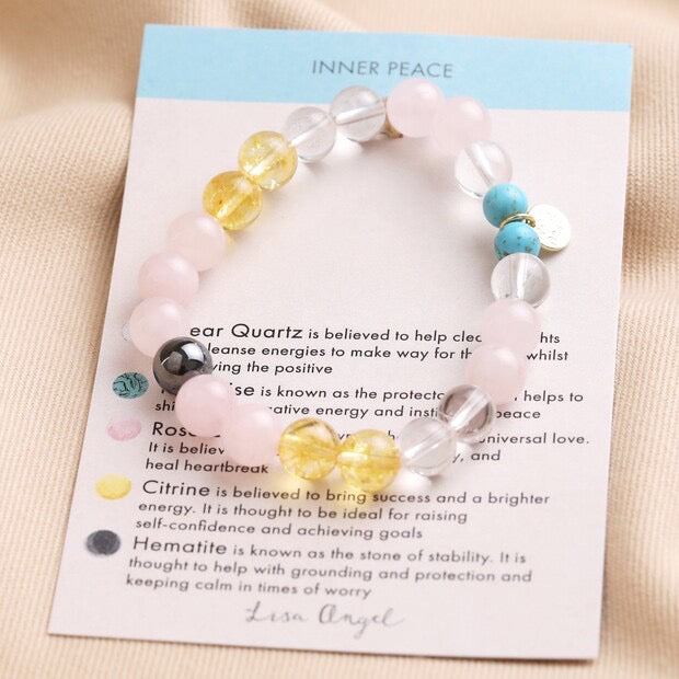 Inner peace semi-precious stone bracelet