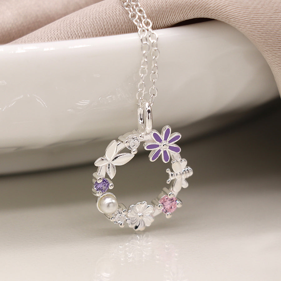 Sterling Silver Summer Meadow Circle Necklace