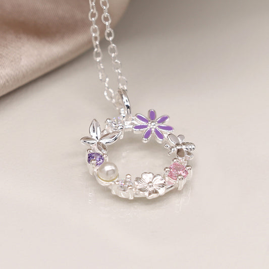 Sterling Silver Summer Meadow Circle Necklace