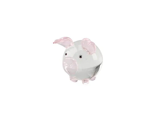 Small Pink Glass Pig