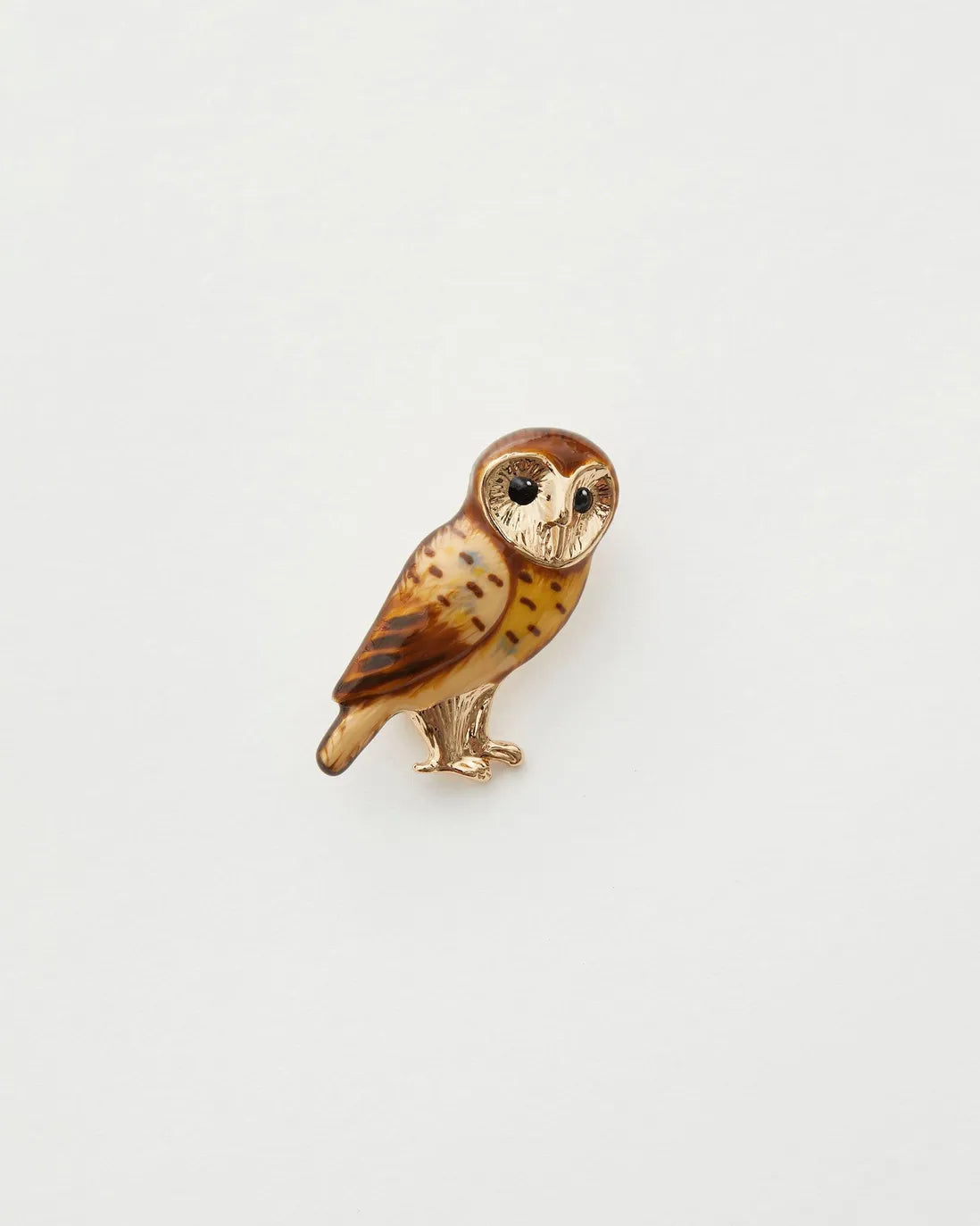 Enamel Barn Owl Brooch