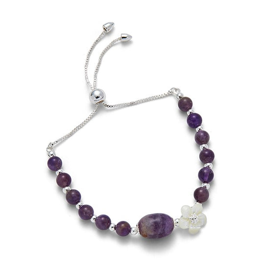 Amethyst Mother Of Pearl Friendship Bracelet