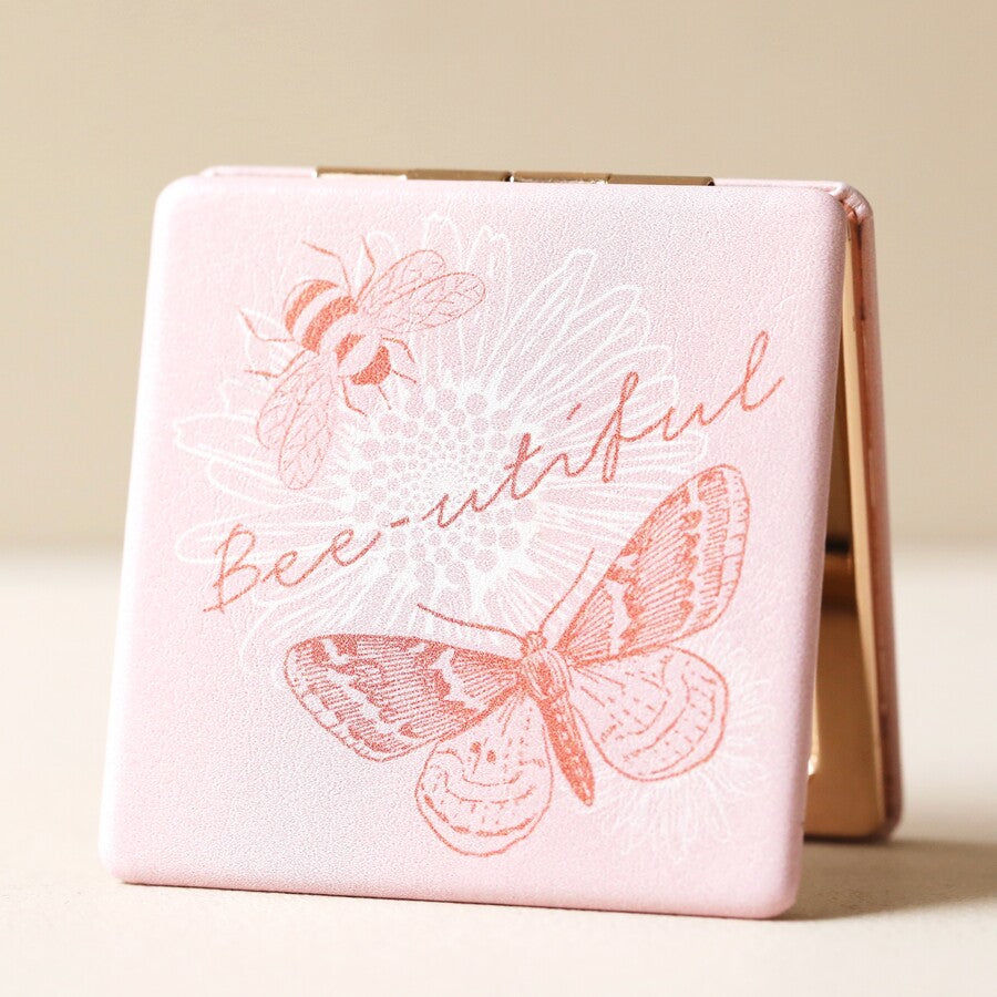 Bee and Butterfly Compact Mirror