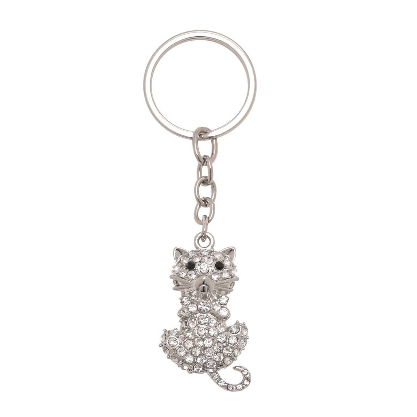 Cat With Crystals Keyring