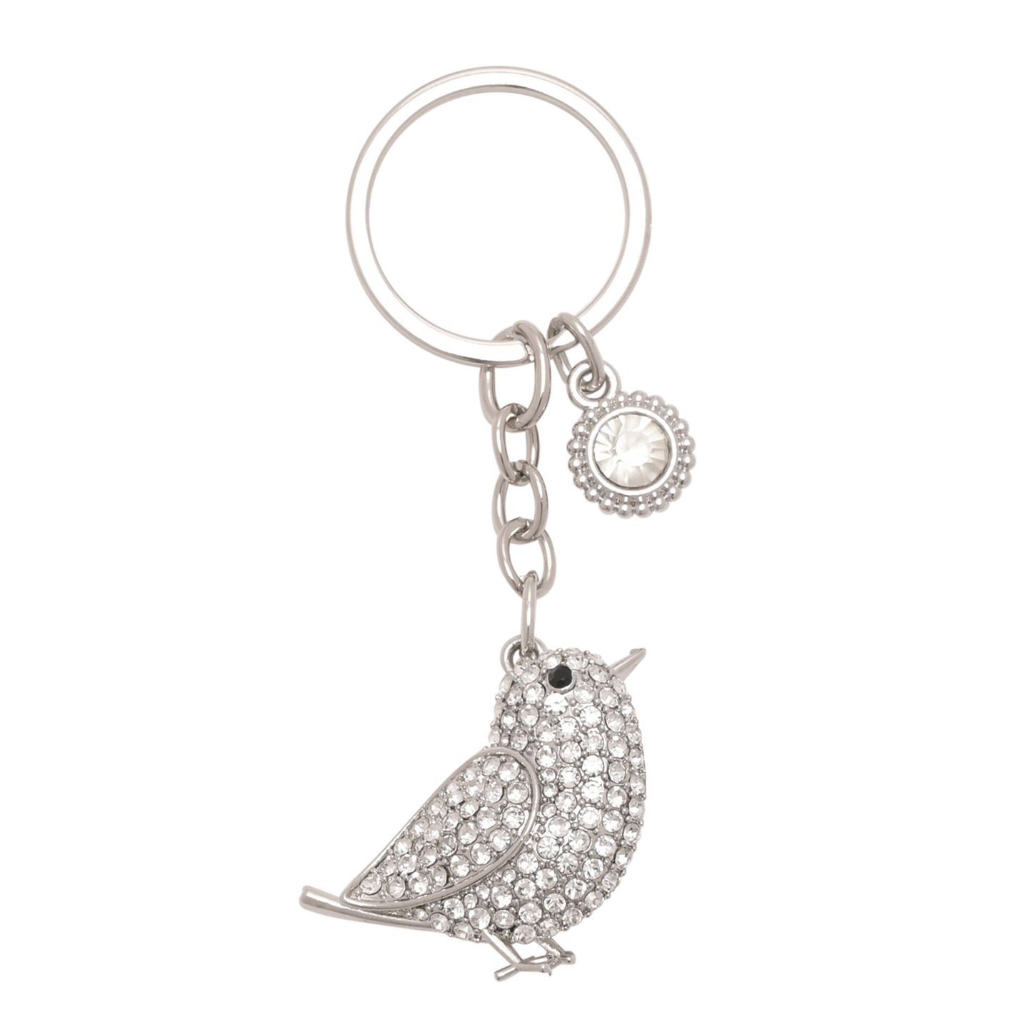 Bird With Crystals Keyring