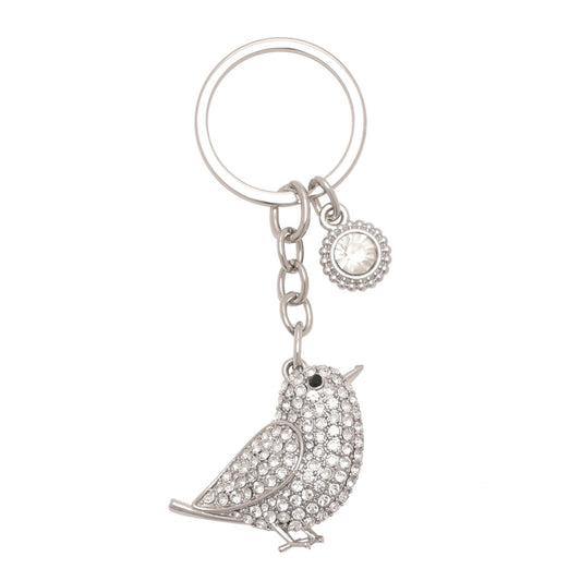 Bird With Crystals Keyring