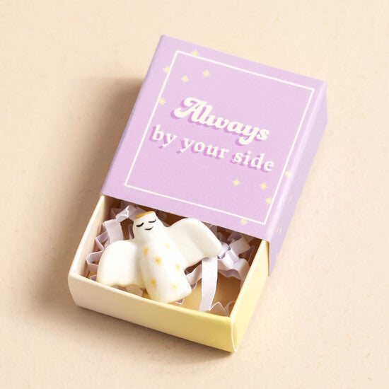 Tiny Matchbox Ceramic Angel Keepsake