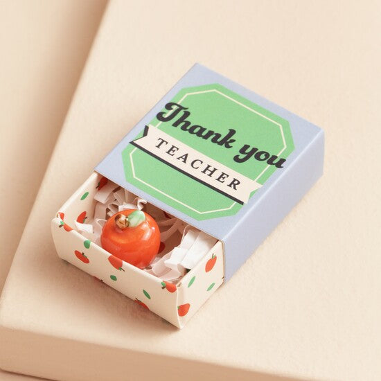 Tiny Matchbox Ceramic Teacher Keepsake