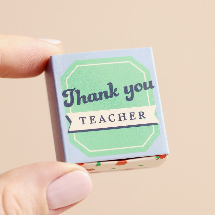 Tiny Matchbox Ceramic Teacher Keepsake